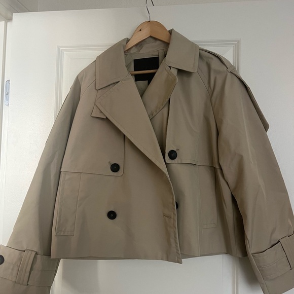 Zara Beige Cropped Trench Coat, worn once almost new - Picture 1 of 5